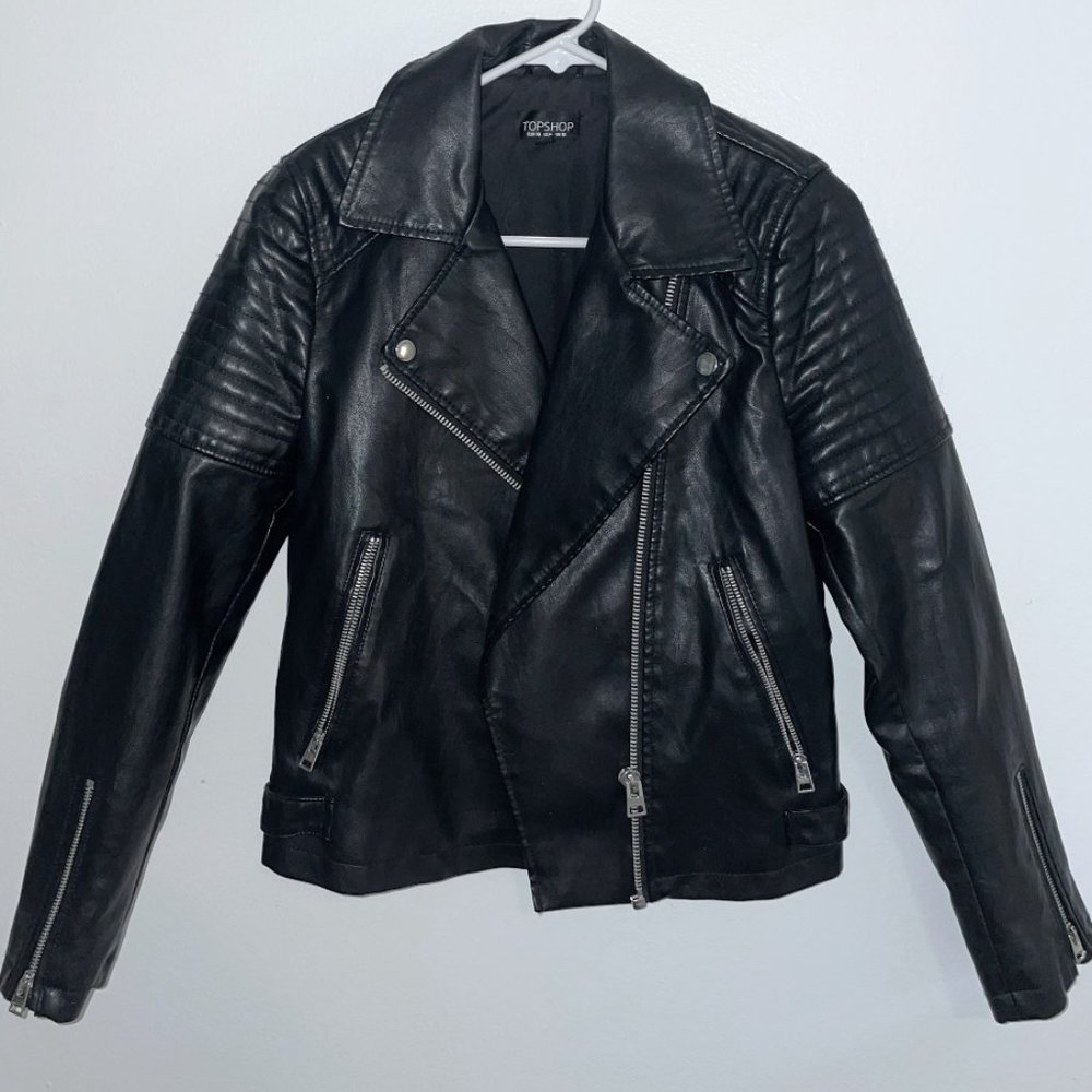BLACK LEATHER JACKET | TOPSHOP